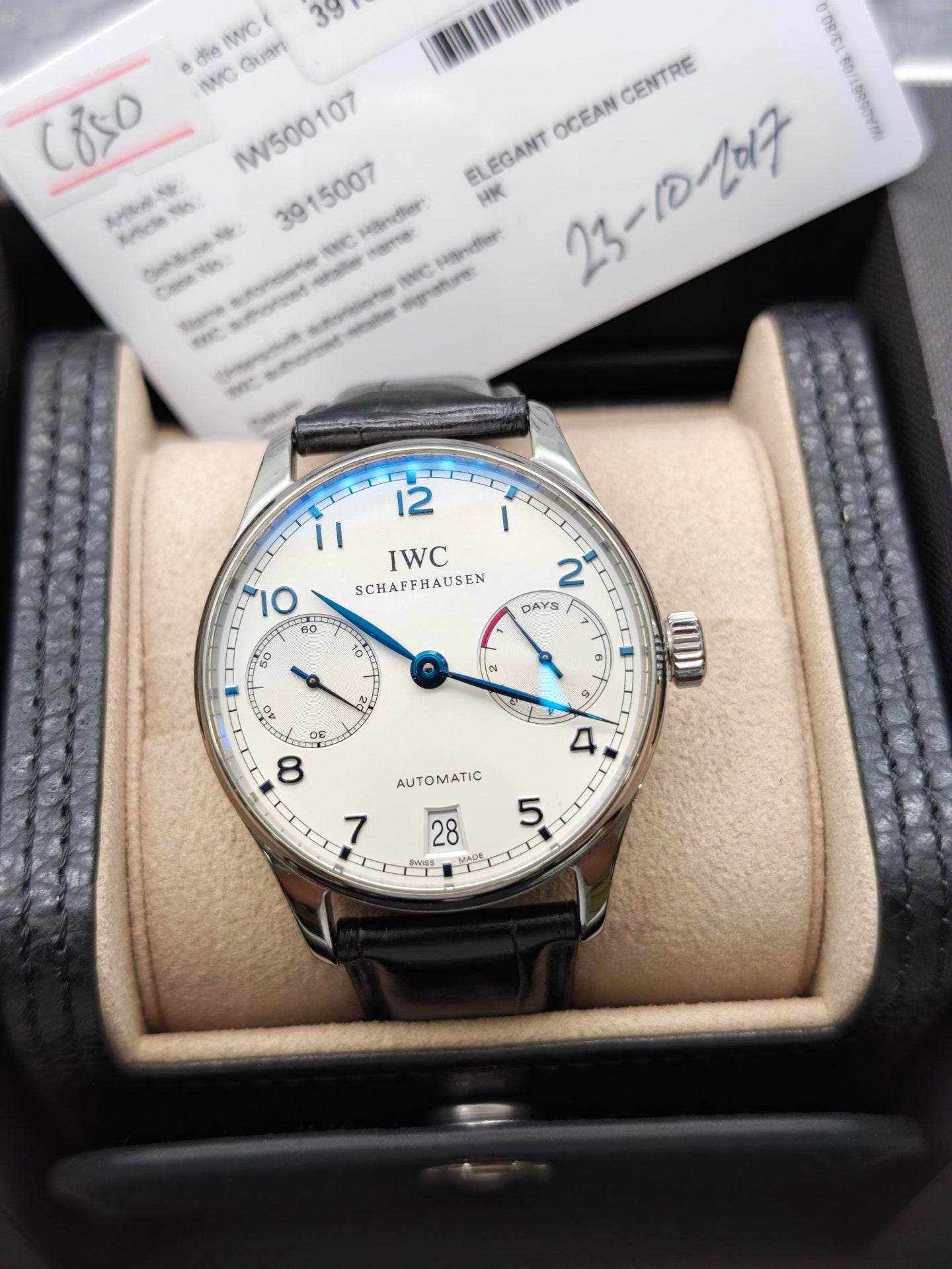 IWC Portugieser IW500107 42.3mm 2017 pre owned full set original condition