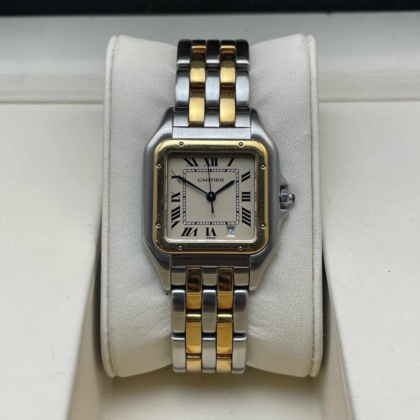 Cartier Santos Panthere vintage quartz watch 26.7mmX26.7mm fits wrist 162mm watch only