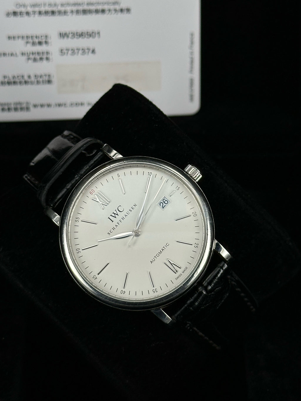 IWC Portofino IW356501, 2019, card only no box