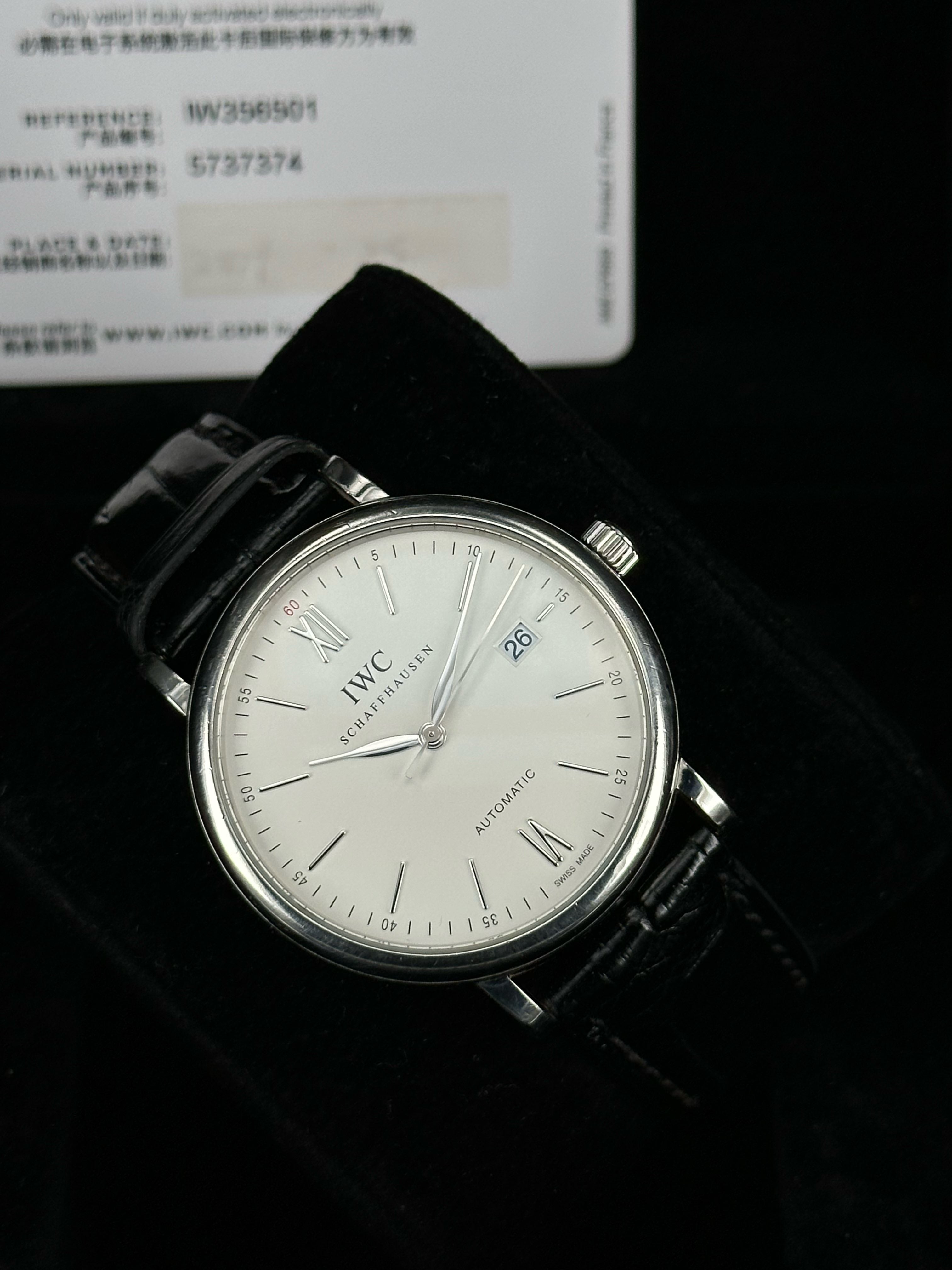 IWC Portofino IW356501, 2019, card only no box