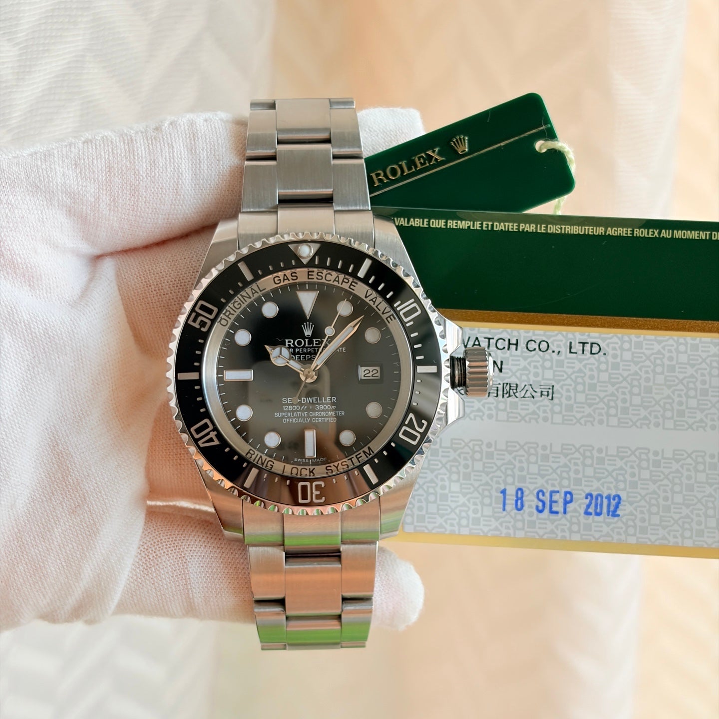 Rolex Sea-Dweller 116660 accessories 2012 warranty card