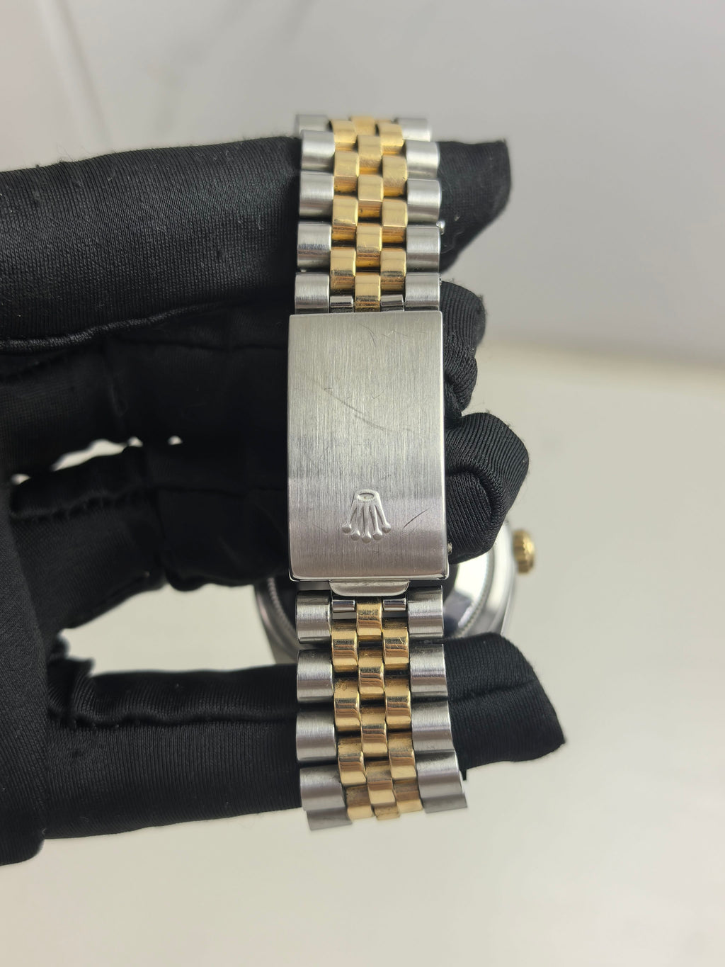 Rolex Datejust 16233 mens watch 36mm gold dial diamond hour markers two tone oystersteel and 18k yellow gold watch only
