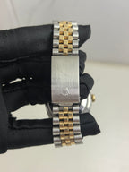 Rolex Datejust 16233 mens watch 36mm gold dial diamond hour markers two tone oystersteel and 18k yellow gold watch only
