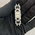 Early Patek Philippe Art Deco watch onyx dial engraved case sides