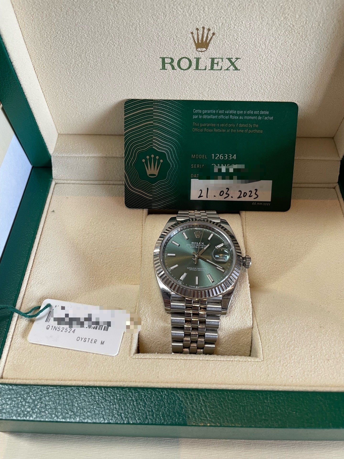Rolex Datejust m126334-0028 41mm stainless steel 2023 complete set