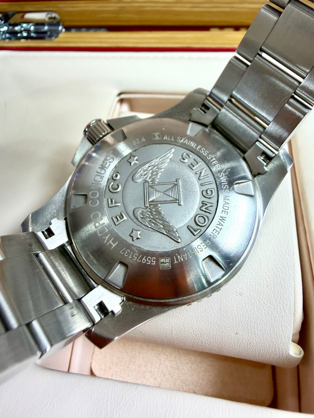 Longines HydroConquest L3.782.4.96.6 automatic movement stainless steel ceramic 43mm 2025 full set