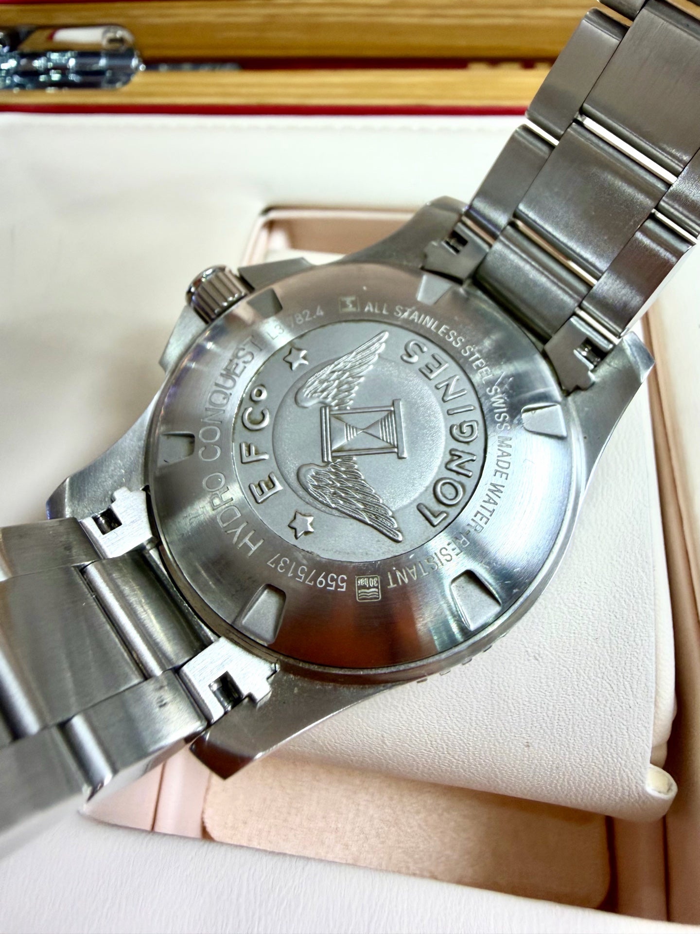 Longines HydroConquest L3.782.4.96.6 automatic movement stainless steel ceramic 43mm 2025 full set