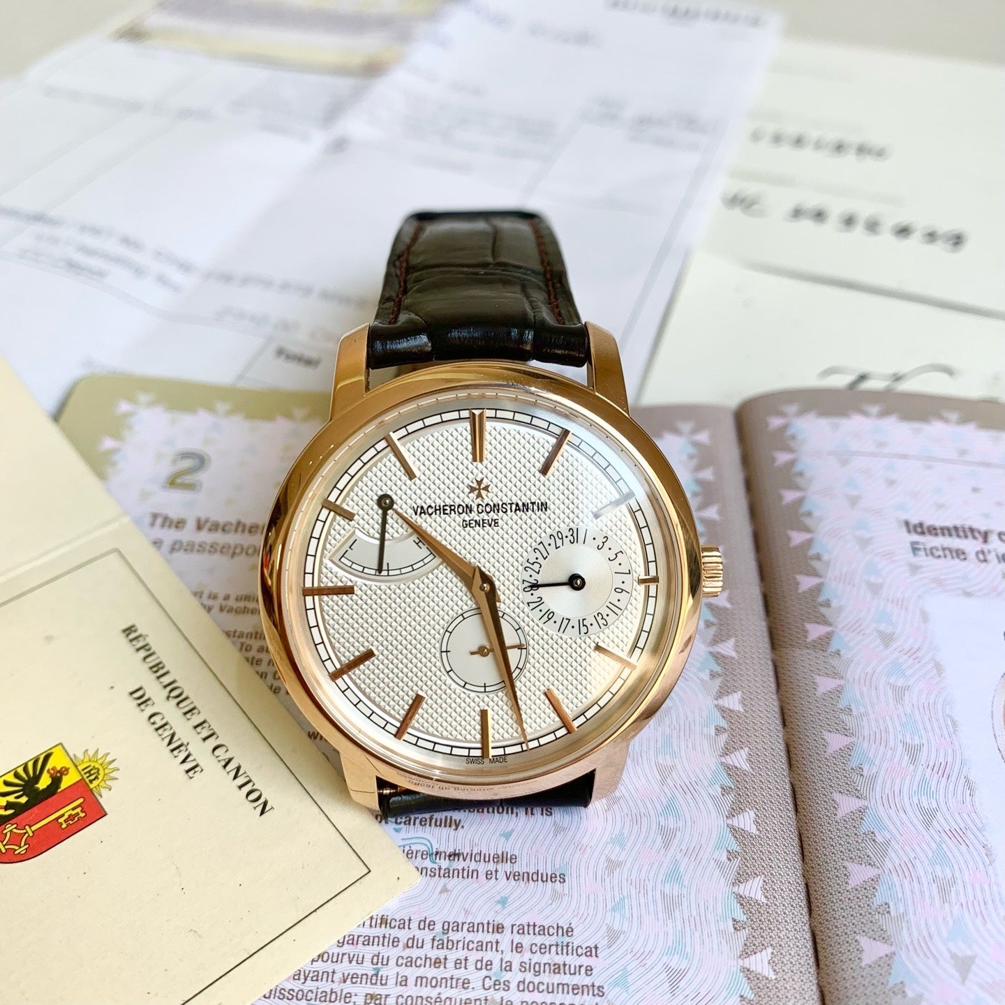 Vacheron Constantin Traditionnelle 83020 18k rose gold 2018 warranty card and receipt
