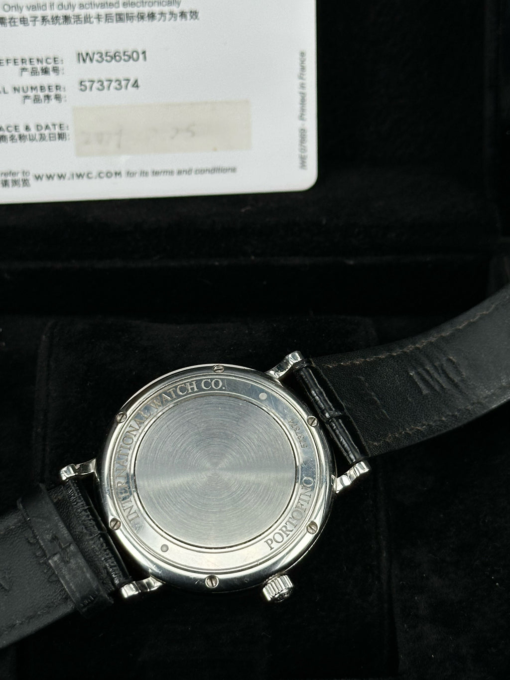 IWC Portofino IW356501, 2019, card only no box