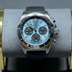 Breitling Chronomat Ref. PB0134101C1S1 automatic winding mechanical movement stainless steel and platinum 42mm retail price 79800 with 2021 warranty card