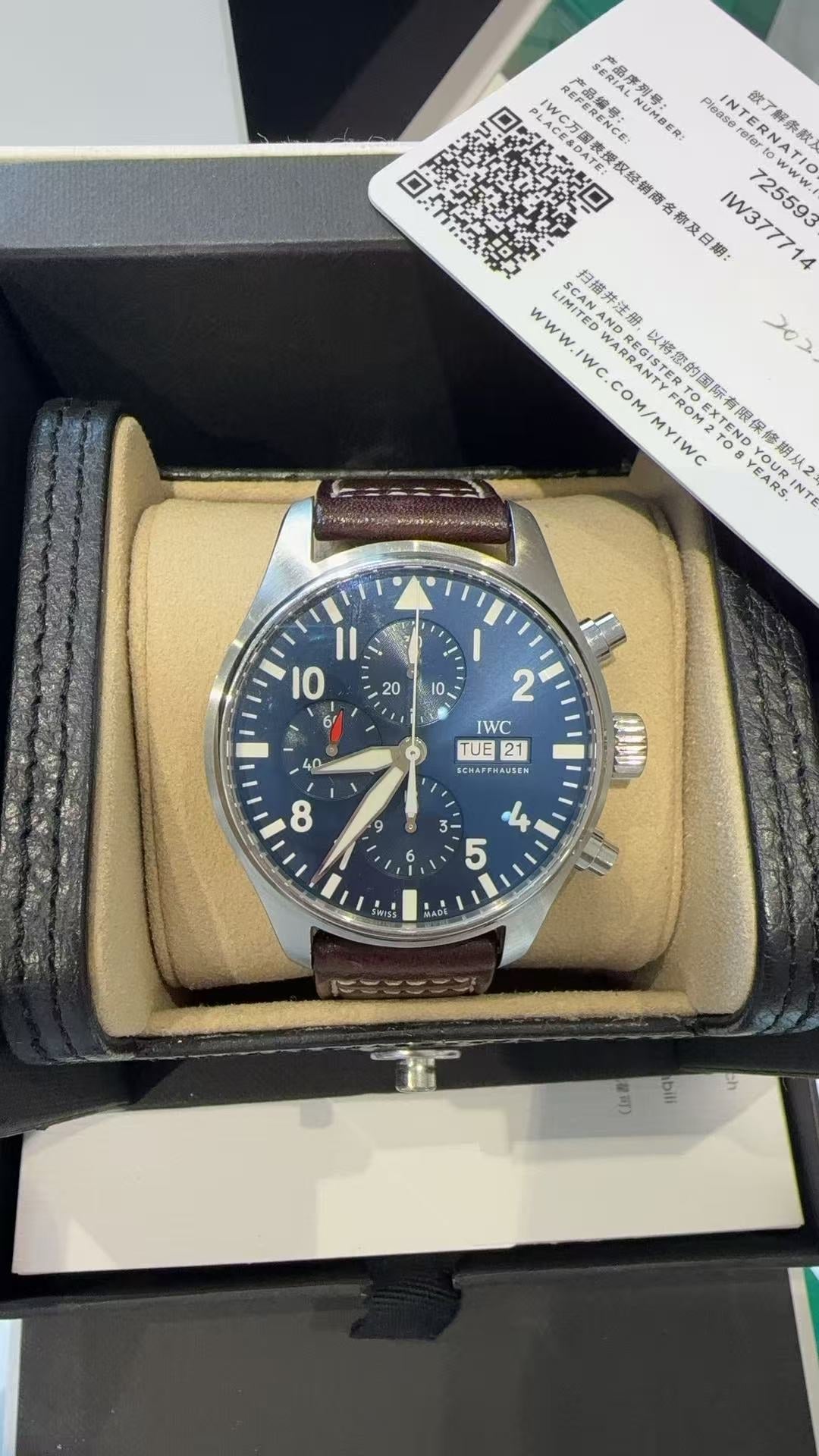 IWC Pilot IW377714 automatic stainless steel full set