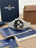 Breitling Chronomat AB0134101B1A1 black dial three chronograph counters 2020 full set