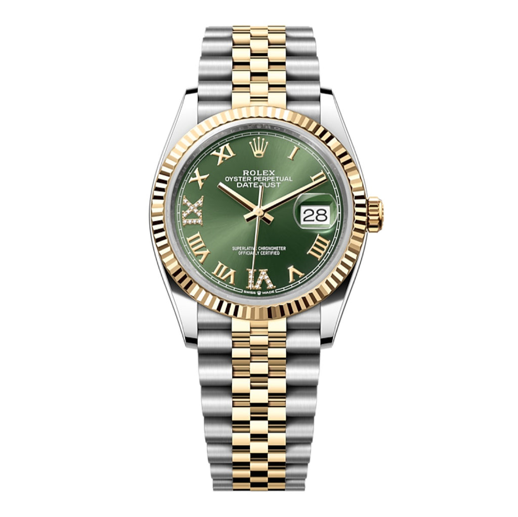 Rolex Datejust Ref. M126233-0025 automatic winding two tone oystersteel and yellow gold 36mm watch only
