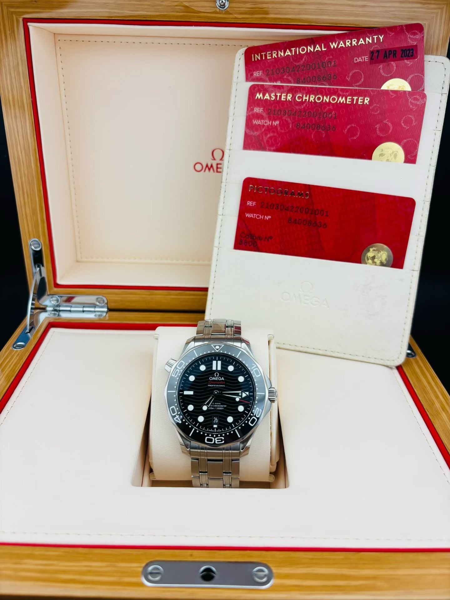 Omega Seamaster 210.30.42.20.01.001 warranty card dated 2023