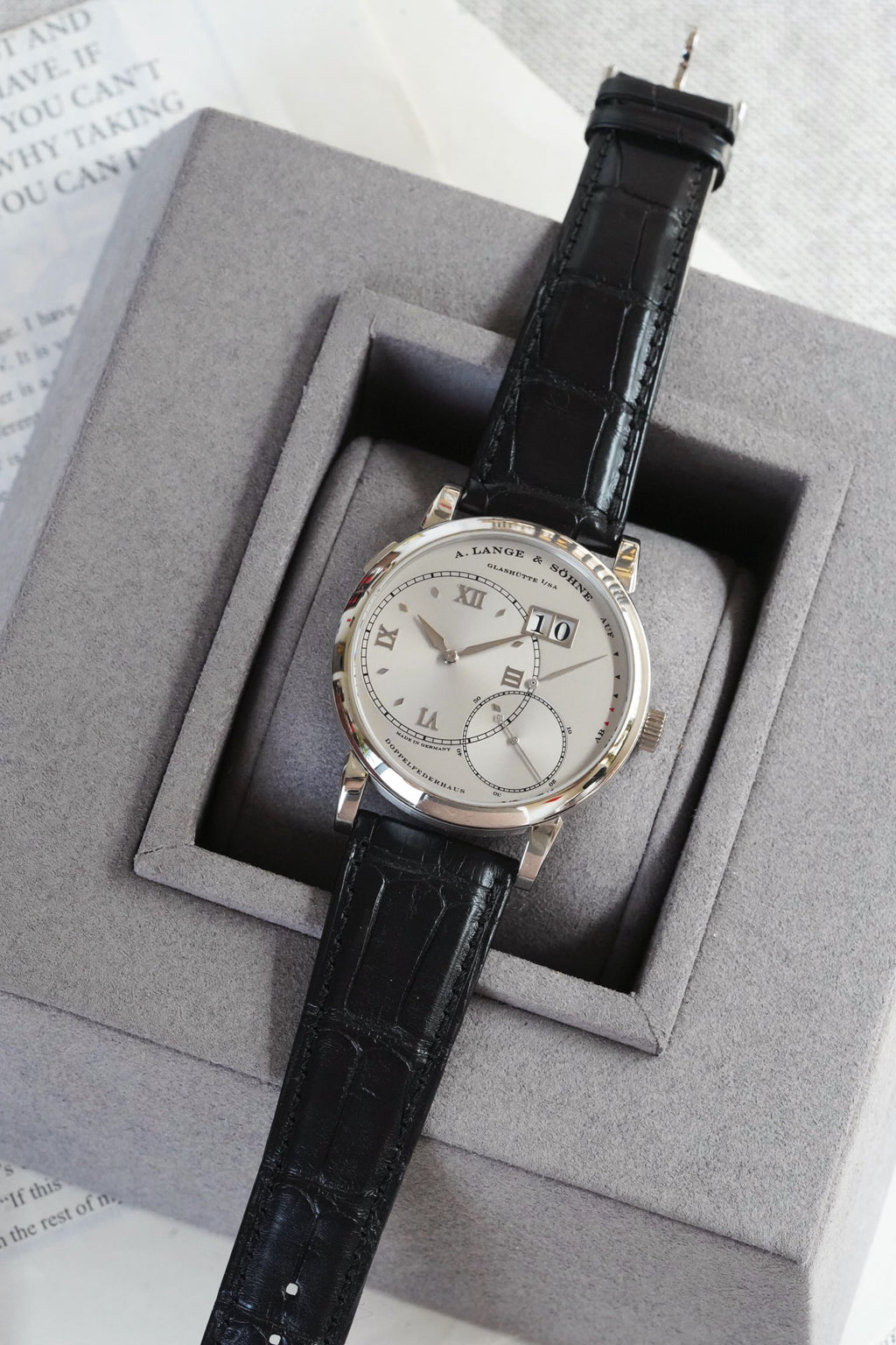 A. Lange & Söhne LANGE 1 Ref. 115.025 hand wound mechanical 950 platinum 41.9mm watch only