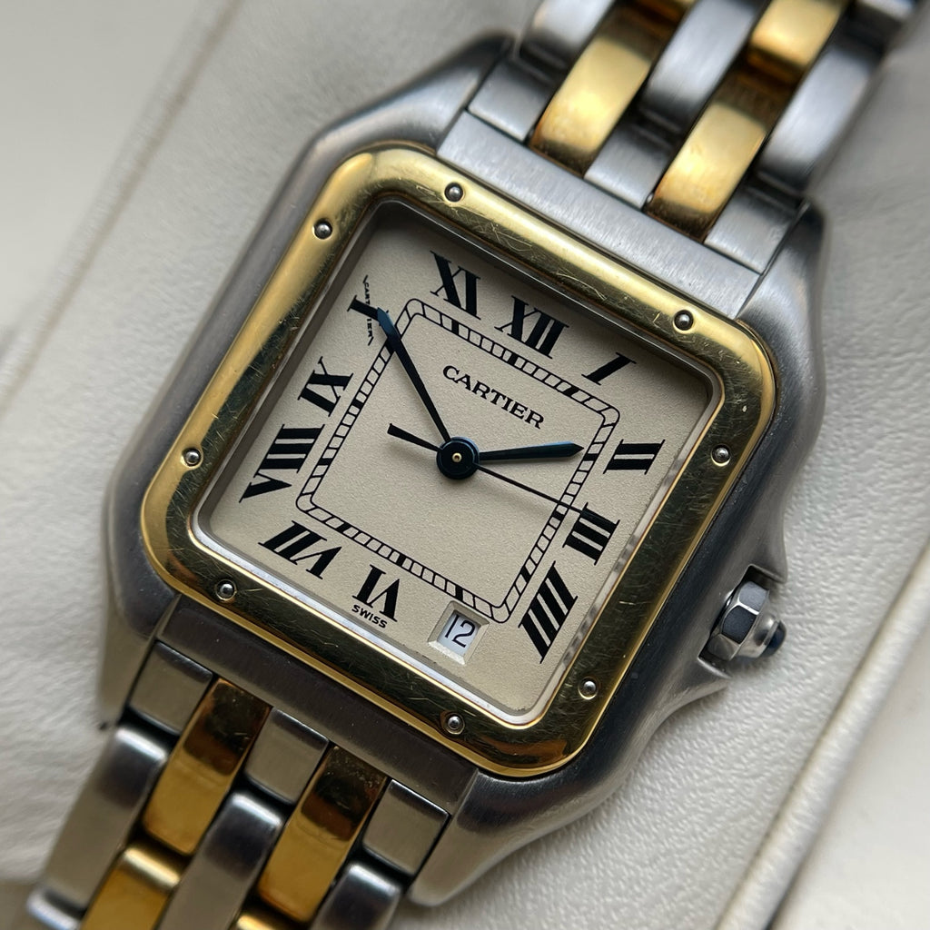 Cartier Santos Panthere vintage quartz watch 26.7mmX26.7mm fits wrist 162mm watch only