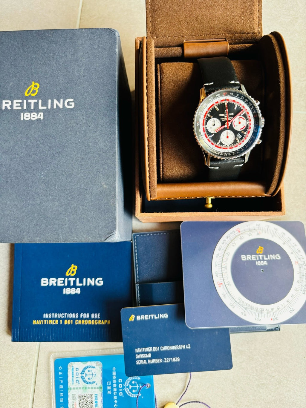 Breitling Navitimer Swiss Air special edition 2021 full set official warranty extended to 2026
