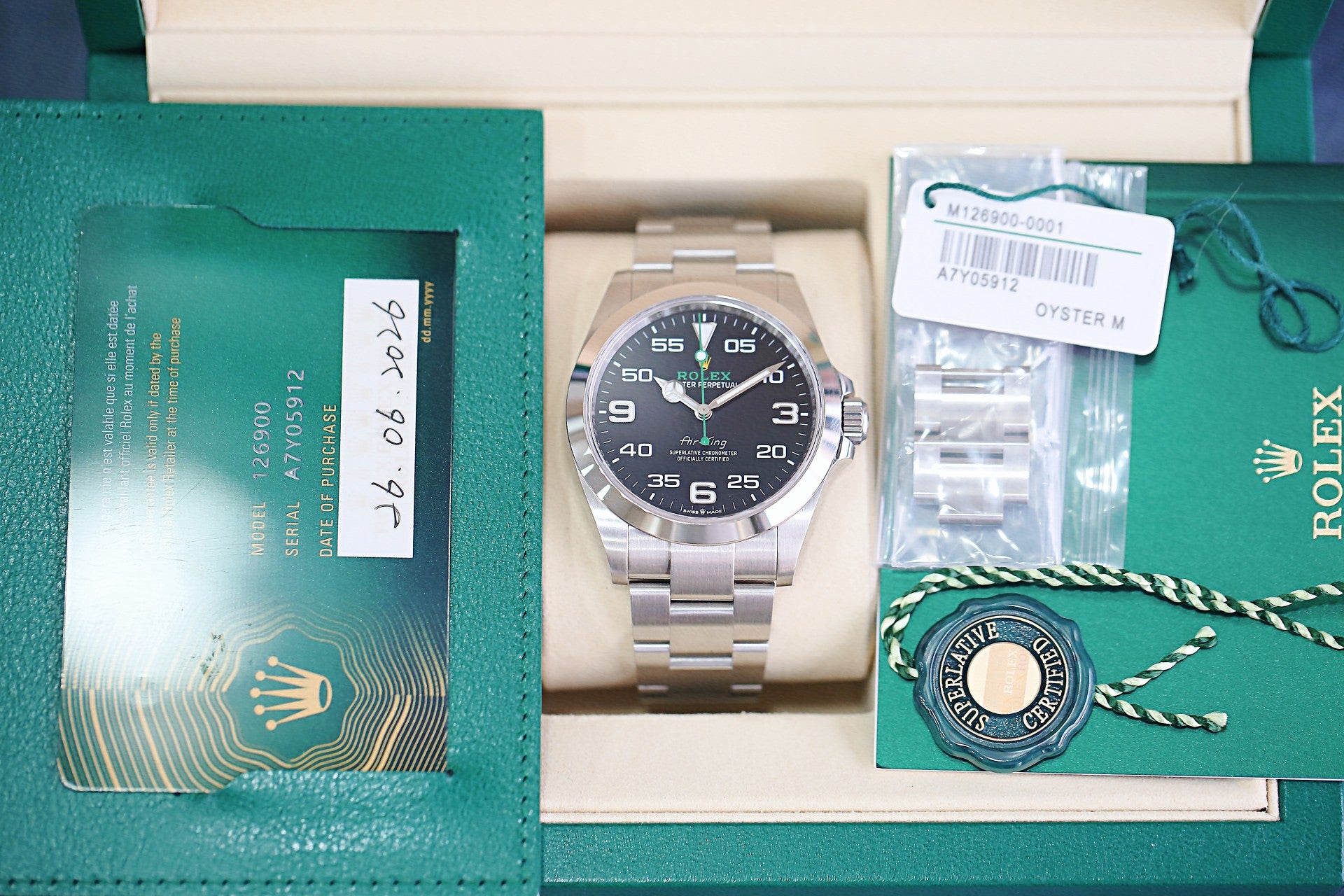 Rolex Air-King Ref. M126900-0001 automatic 40mm 2026 full set full links