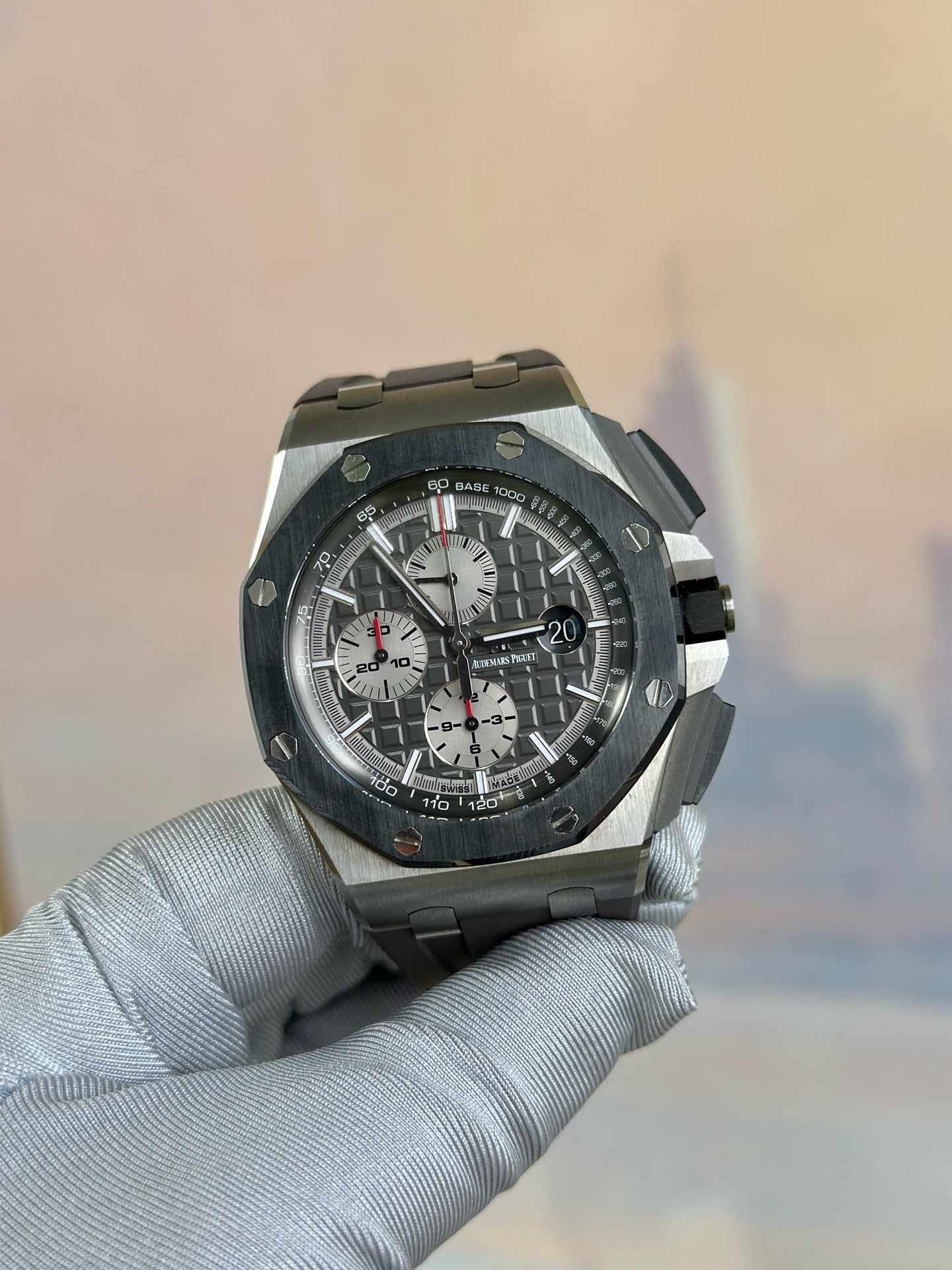 Audemars Piguet Royal Oak Offshore Ref. 26400IO.OO.A004CA.01 elephant grey titanium black ceramic 2021 full set